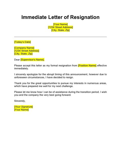 resignation letter with immediate effect|how to resign from a job immediately.